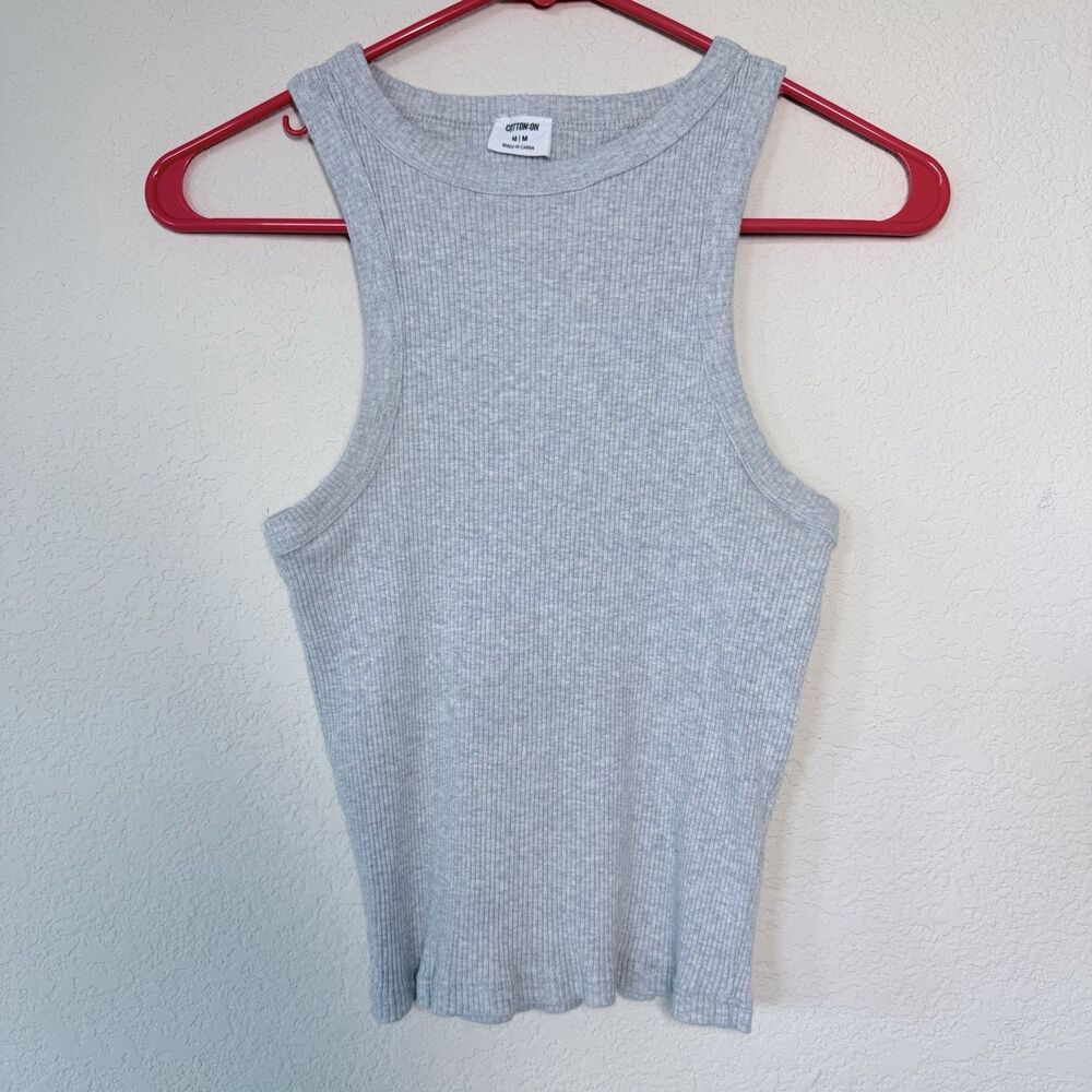 COTTON ON Women’s Gray Ribbed Sleeveless Tank Top Size M